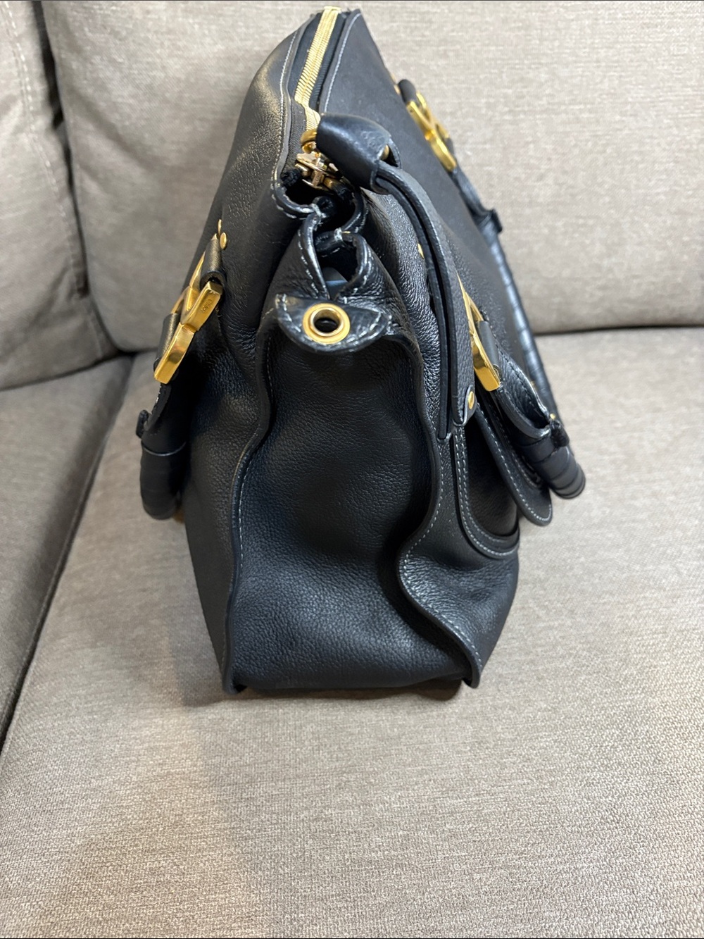 Chloé Marcie Black Leather Satchel - Picture 5 of 15